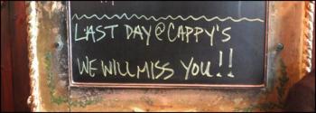 The special board that hangs inside the restaurant reflected the mood. (Photos by Chris Wolf)