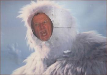 Bill Babitt from Cumberland gives his best yeti. (Photo by Chris Wolf)