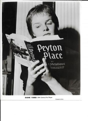 Diane Varsi (who played Allison) "reading" ‘Peyton Place.’ (Courtesy Willard Carroll)