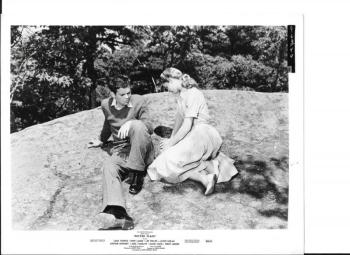 Diane Varsi and Russ Tamblyn on "the rock" on Mt. Battie. (Courtesy Willard Carroll)