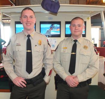 Marine Patrol officers Matthew Talbot and Matthew Wyman.