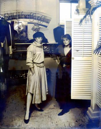Adele Bielli, left, and identical twin sister Andy, in their Newport R.I. boutique