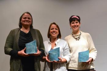 Suzanne Goulet (left), Kristen Anderson (center), and Heidi O'Donnell (right) at the awards reception.