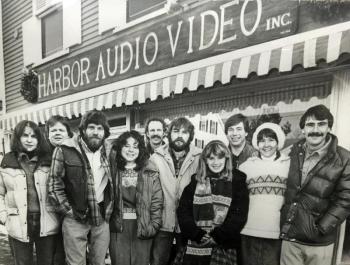 Caroline and Wayne Morong have made the decision this week to close Harbor Audio Video, the movie and music sales and rental business they have owned and operated for 33 years. This photo, with the Morongs on the far right, shows the original staff when the business opened in downtown Camden on Main Street. Can you identify them all?