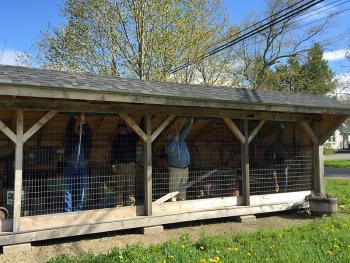 The plastic covers are lifted up on Lincolnville’s open-air museum. (Photo by Holly S. Edwards)