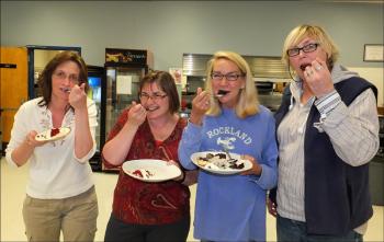 Judges Tricia Start, Laurie Smith, Rockland Mayor Louise MacLellan-Ruf and Nancy Jeffers.