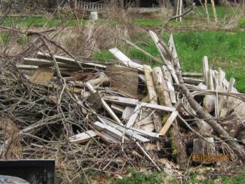 This burn pile survived thanks to Sunday’s rain shower. It’s day will come....
Photo by Diane O’Brien burn pile