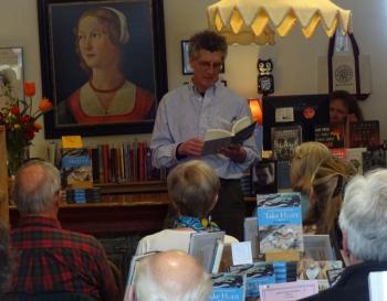 Maine Poet Laureate Stuart Kestenbaum reads from his newly released anthology at Left Bank Books. (photo by Erica Thoms)