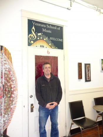 Tom Ventura, of Ventura School of Music, located in Waterfall Arts. (photo by Erica Thoms)