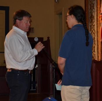 Fiberight CEO Craig Stuart-Paul answers questions about his company’s proposed operations. (Photo by Lynda Clancy)