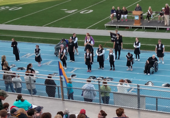 Cheerleaders were on hand to cheer on the athletes. (Photo by Sarah Shepherd)