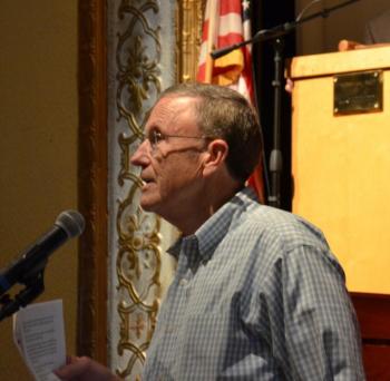 Bill Freeman urges the town to defeat the fiber optic study.
