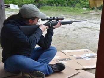 Abigail Hammond practices at Beaver Lodge, ahead of the 2016 American Marksman regional championship competition. (Photo by Doug Hammond)