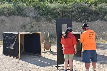 Abigail Hammond prepares for one of the courses at the American Marksman Northeast Regional Championship competition in West Virginia July 16-17. (Photo by Doug Hammond)