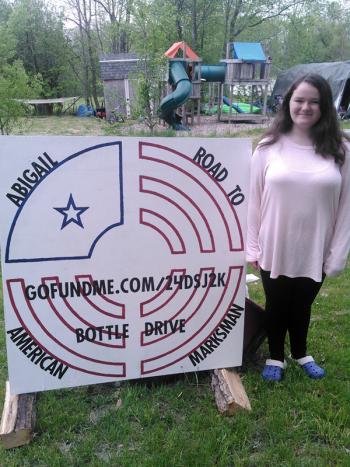 Abigail Hammond, 13, of Lincolnville, and her family held a variety of fundraisers to earn money to help offset expenses to practice and compete in this year’s American Marksman Northeast Regional Championships, in which she came in second in a field of eight in the Junior division. (Photo by Doug Hammond)