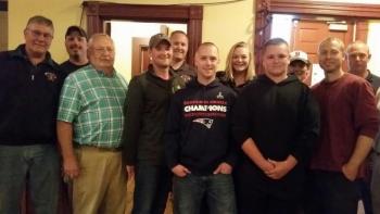 Members of the Rockport Fire Department arrived as a team to help celebrate Kelley’s retirement. (Photo by Sarah Shepherd)