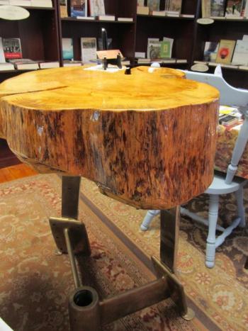 The table made from the tree that nearly killed him.