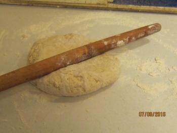 Roll or pat out the dough rolling out