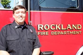 Bill Pendleton, a resident of Rockland, was sworn in July 20 as a new paramedic with the Rockland Fire Department. (Photo by Holly S. Edwards)