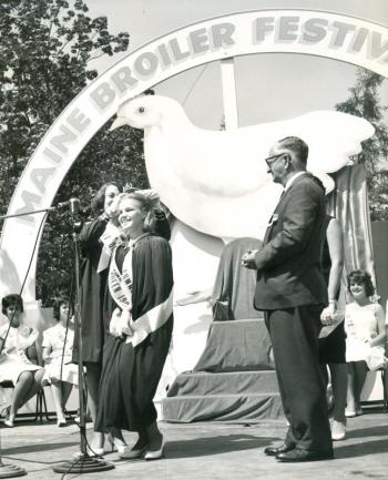 Getting crowned Broiler Queen at an annual Broiler Festival in Belfast. (Photo courtesy Balfast Historical Society)