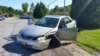 The third vehicle in the crash on Route 17 in Rockland. (Photo by Sarah Shepherd)
