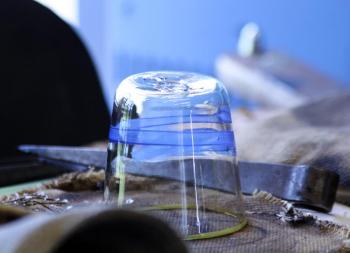 A finished glass, ready to be placed in the annealing oven overnight to slowly cure and cool. (Photo by Holly S. Edwards)