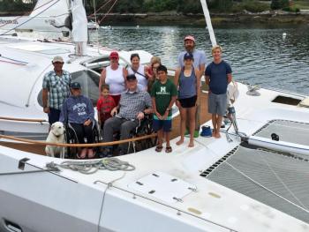 On Aug. 16, the Impossible Dream set sail from Boothbay Harbor with a group of sailors, including paraplegic Bob Gregoire and quadriplegic Phil Oliver (not pictured). SUZI THAYER/Boothbay Register