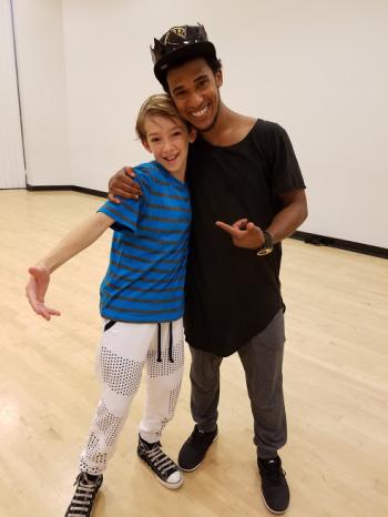 Wesley with Amount Boy, Anthony "Kanec" Carr after his master jazz and hip hop classes at Liv' Art Studios in Los Angeles. (Photo courtesy Gretchen Henderson)