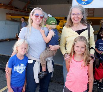Marissa Markham and Linda Brissette with children Callum, Ava and Allison.