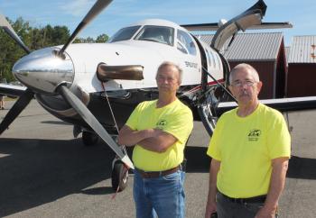 Paul Brown and Tom Foster both of Belfast, explained the fly in is akin to a car show. People like to compare planes and talk shop. Foster explained that a lot of pilots fly into the Belfast airport to get their lobsters and fly out again.