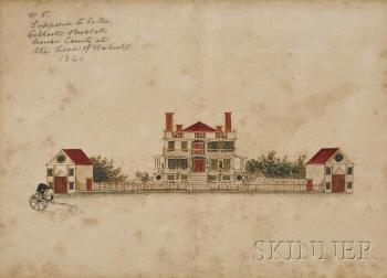 A drawing of the Gilbert Russell house in New Bedford, Mass., where William Delano grew up.
Image courtesy of Corelyn Senn old Willie house