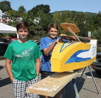 From left, Ronin Deschamps and Jonah Lovejoy are Team Spaceman of Northport. (Photo by Holly S. Edwards)