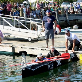 Team Coffin did not make it far from the start and sank pretty much in place. (Photo by Holly S. Edwards)