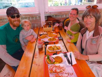 Jeremiah Berger and son Garrett. Lisa Stout and Alexander and Sue Berger, of Dover Foxcroft.