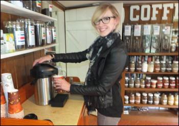 Carissa Dickey fills her cup at Foglifters. (Photos by Chris Wolf)