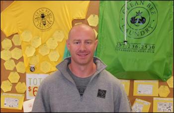 Ryan Lawrence, and his family, Candace, Kristin and Cameron, are the new owners/operators of Clean Bee Laundry on Elm Street in Camden, in the Reny’s Plaza. (Photos by Chris Wolf)