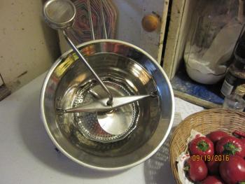This Mouli food mill is the key ingredient in our Bloody Marys; see below.
Photo by Diane O’Brien mouli