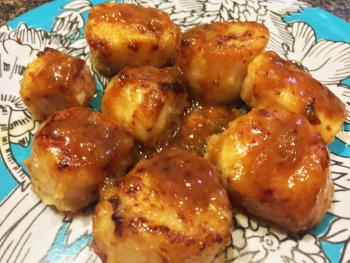 Pan-fried scallops with a deglazed lemon sauce are ridiculous! SUZI THAYER/Boothbay Register