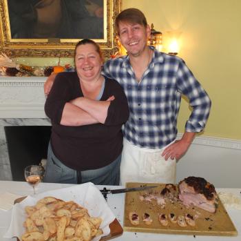 Nina June and Andrew Newman served up slow roasted pork (Porchetta) which is a traditional Italian street food.