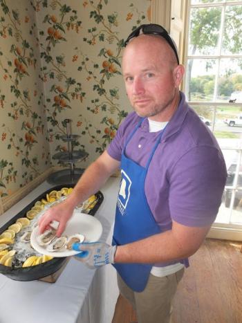 Matthew Hansbury, Collections Manager at the Museum, restocks the fresh oysters. “Great event today,” he said. “We’ve showcased some fantastic food that we as a museum are very happy to host. It was very nicely done.”