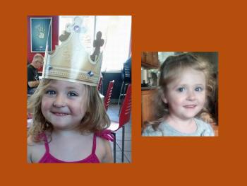 Two photos of 3-year-old Lenore Wilson of Augusta, which were circulated during Tuesday’s Amber Alert. (Photos courtesy Maine Department of Public Safety)