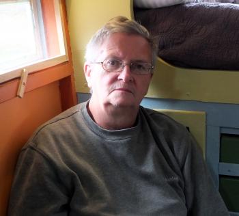 John Kaznecki relaxing in his home away from home.