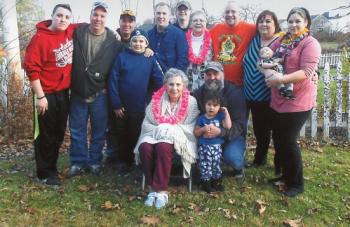 Betty Ingalls with her family at her 100th birthday party.
Photo by Marilyn Pendleton betty ingalls
