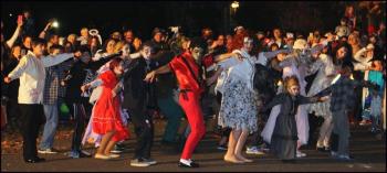 Kea Tesseyman delighted the crowd with a flash mob dance to Michael Jackson’s Thriller. (Photo by Ellie Curtis)