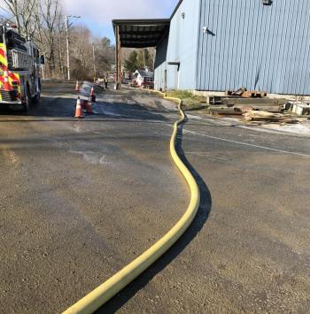 The transfer station in Rockport remains closed Tuesday, due to the water lines that extend across the facility and out to Union Street to the hydrant. (Photo by Holly S. Edwards)