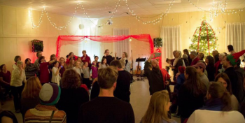 Some brave souls acted out the Twelve Days of Christmas. social