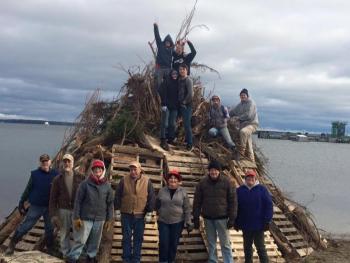 Andy Young again organized and led the beach bonfire building crew. (Courtesy Andy Young)