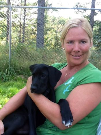 Caroline Canning and her rescue dog Ray, who she was only supposed to take for a walk at Lincoln County Animal Shelter. Courtesy of Caroline Canning