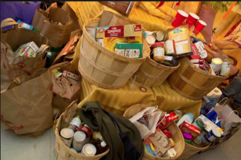 The price of admission to the Christmas Social was a non-perishable food item; lots to go to food pantry.
social