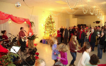 The band played and people started to dance. social